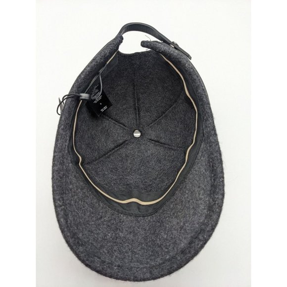 RAG & BONE Lexington 100% wool baseball cap hat - CHARCOAL GRAY - SMALL - Picture 8 of 11